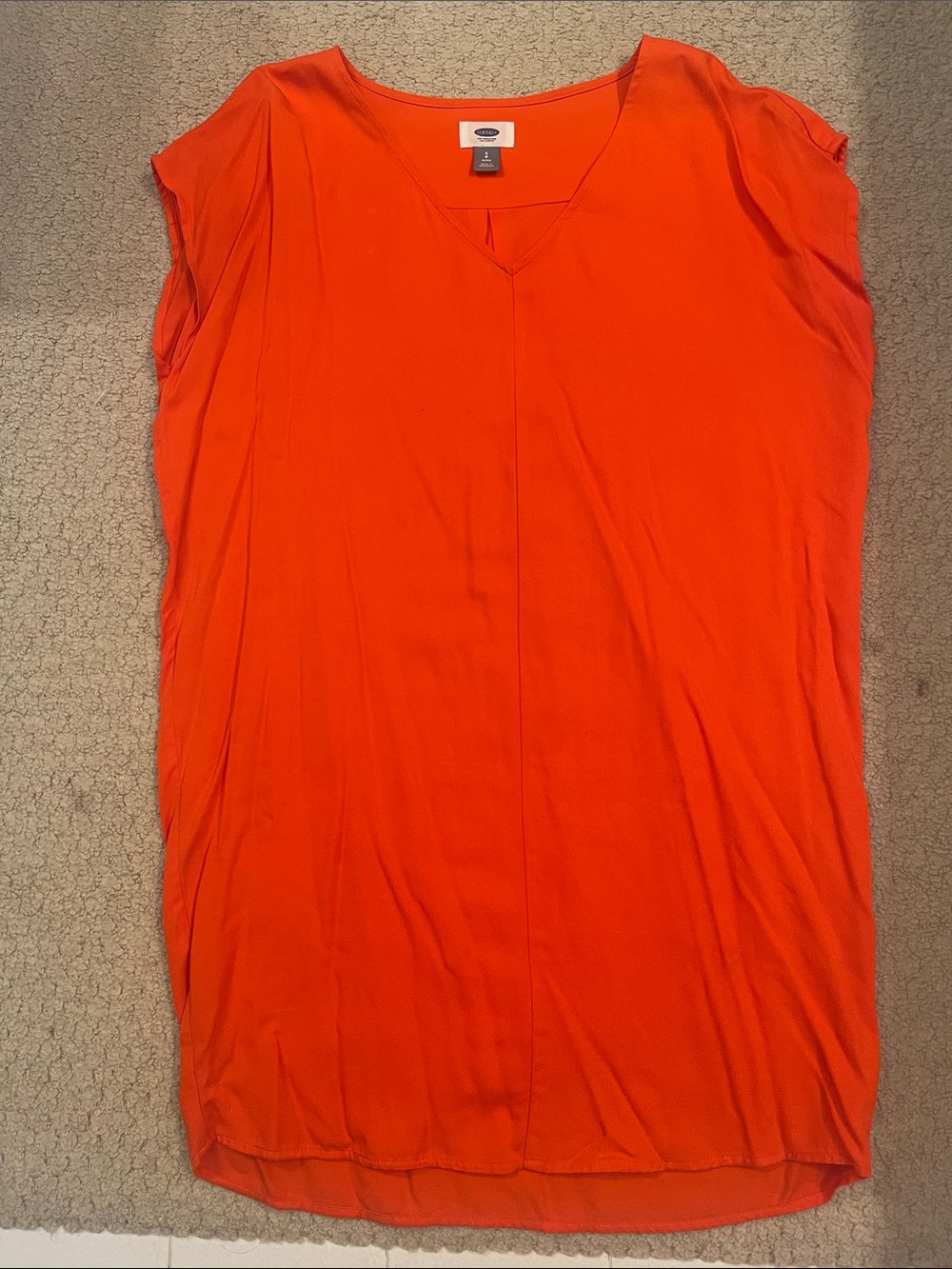 Orange V-Neck Cap Sleeve Top